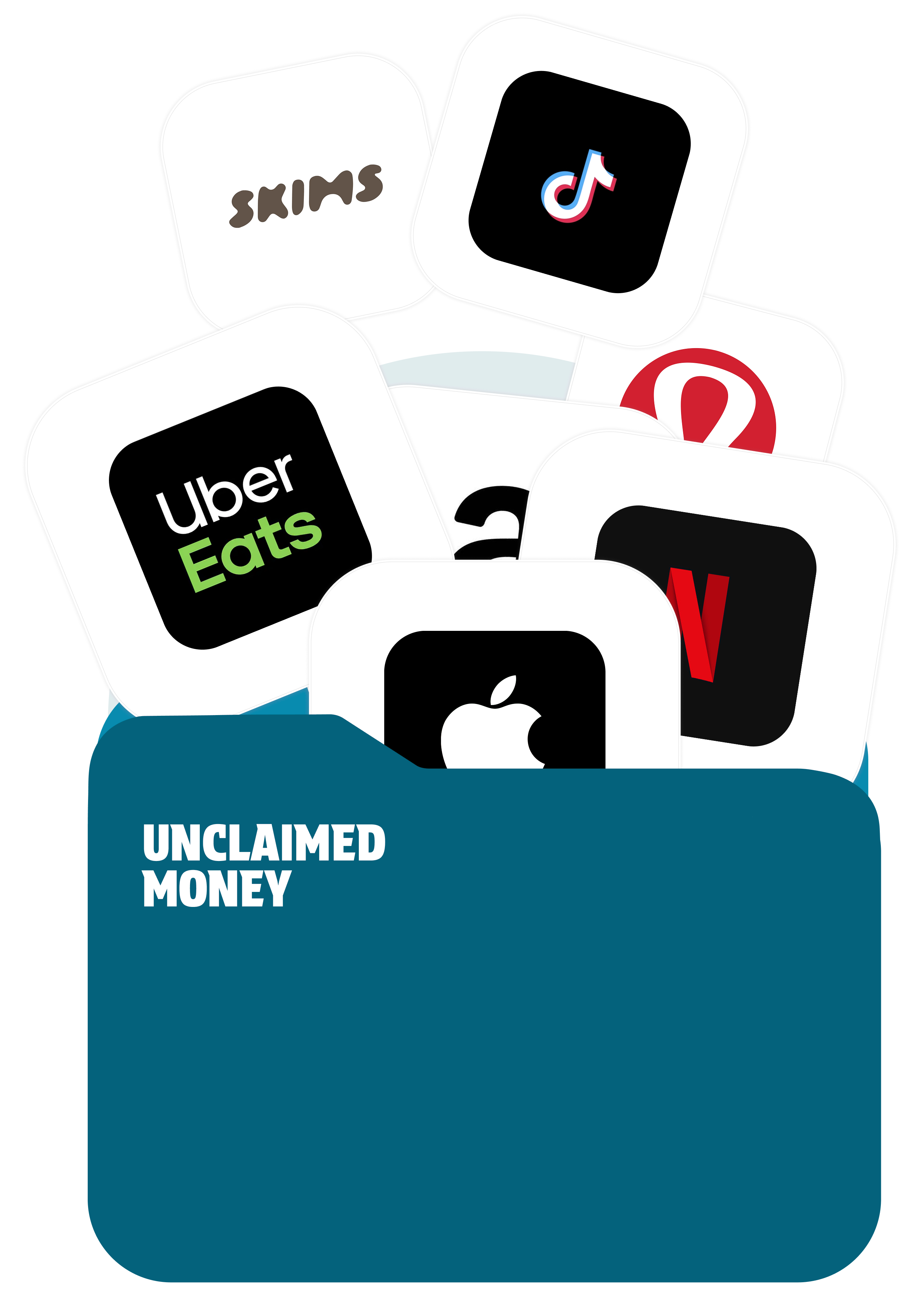 UNCLAIMED MONEY with app logos
