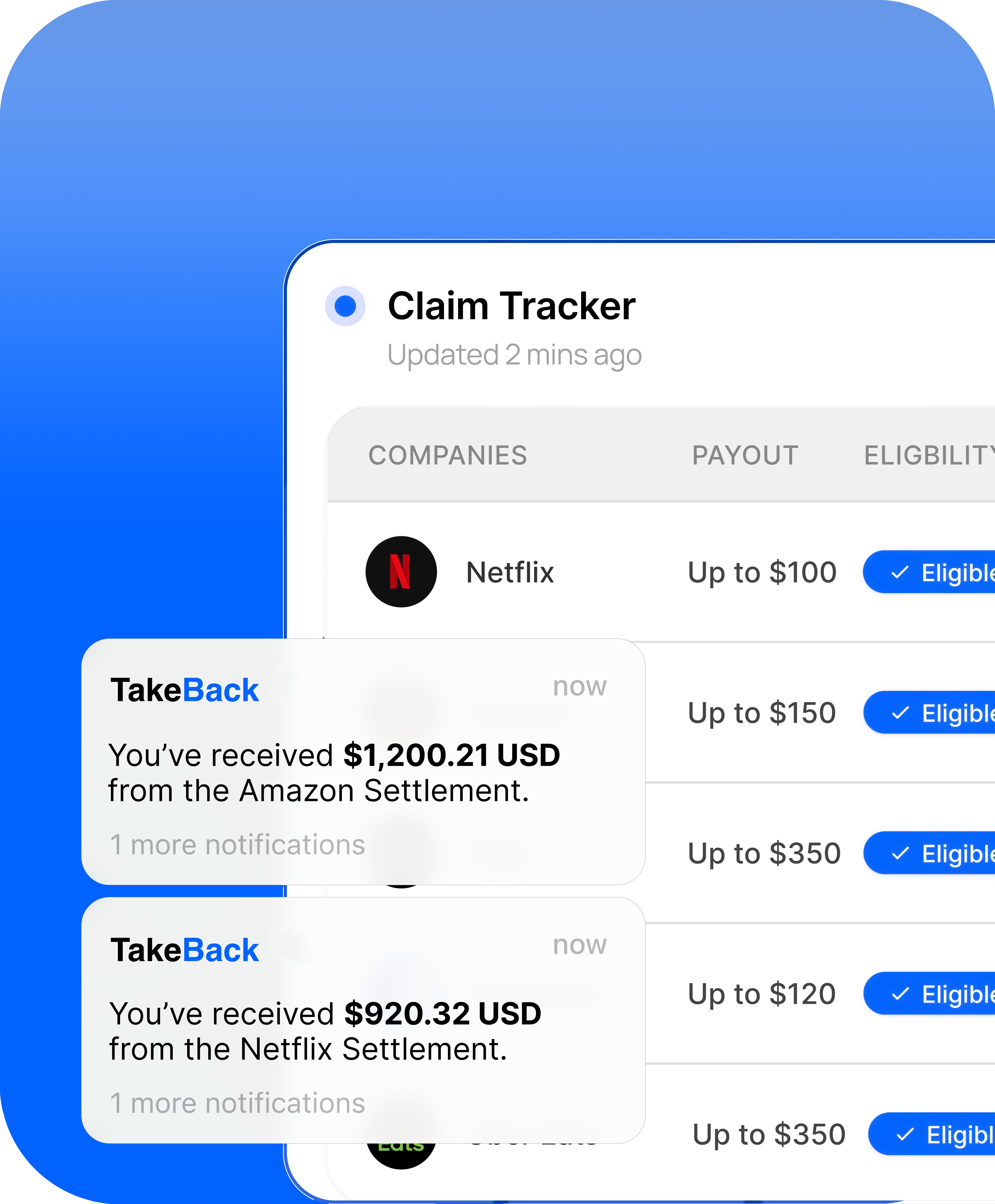 Claim tracker with notifications
